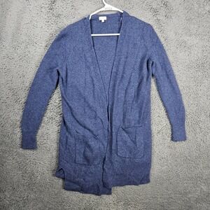 Cremieux‎ Women's S Blue Open Front Wool Blend Long Cardigan Sweater